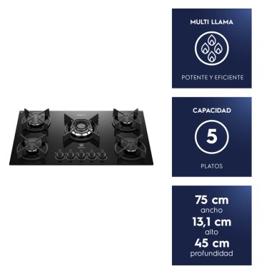 ENCIMERA A GAS 5 PLATOS EXPERIENCE MULTI LLAMA KE5GC - 8