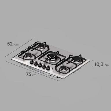 ENCIMERA A GAS 5 PLATOS EXPERIENCE MULTI LLAMA KE5XC INOX - 2