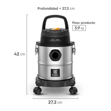 ASPIRADORA DE AGUA Y POLVO ELECTROLUX GT12I ACERO INOXIDABLE - 2