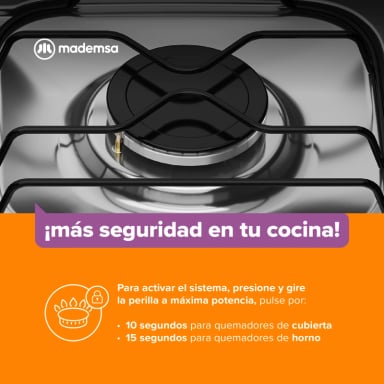 COCINA A GAS 4 PLATOS LIMPIAFACIL Y PARRILLAS ALAMBRON FM4ES - 8