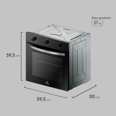HORNO EMPOTRABLE ELE CTRICO 59L TEMPORIZADOR Y LIMPIA FACIL OM6TB - 2