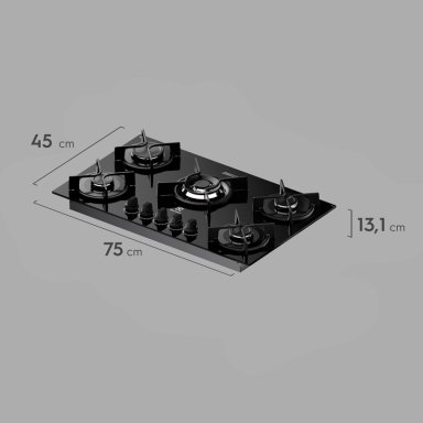 ENCIMERA A GAS 5 PLATOS EXPERIENCE MULTI LLAMA KE5GC - 2