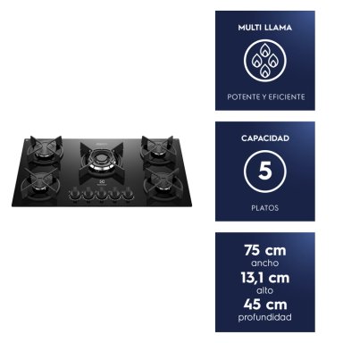 ENCIMERA A GAS 5 PLATOS EXPERIENCE MULTI LLAMA KE5GC - 3