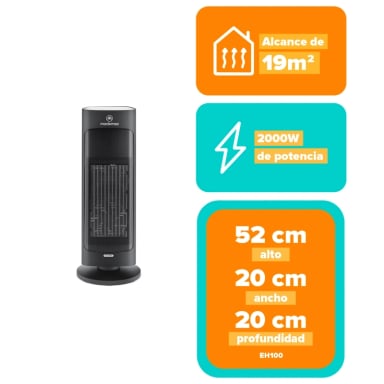ESTUFA ELÉCTRICA MADEMSA 2000W DIGITAL OSCILACION EH100 - 3