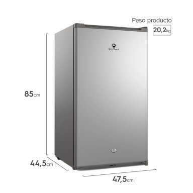 FRIGOBAR 90L FRIO DIRECTO CON LLAVE Y LUZ LED MMB90S SILVER - 4