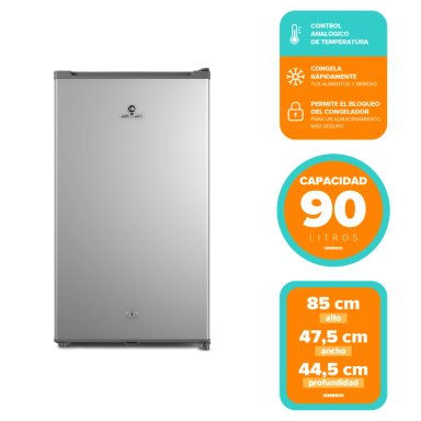 FRIGOBAR 90L FRIO DIRECTO CON LLAVE Y LUZ LED MMB90S SILVER - 5