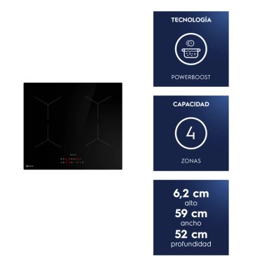 ENCIMERA INDUCCION 4 PLATOS ELE CTRICA EFFICIENT IE4TW - 7