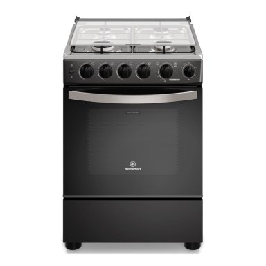 COCINA A GAS 4 PLATOS HORNO VAPOR Y TEMPORIZADOR FM4TPC NEGRA - 1