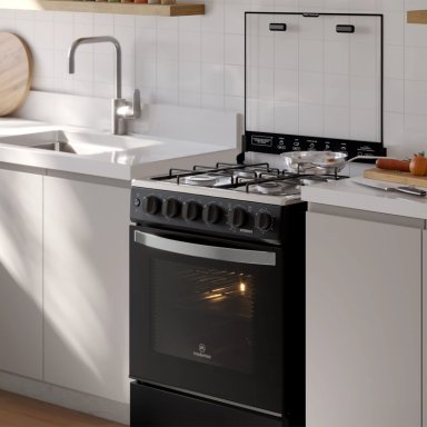 COCINA A GAS 4 PLATOS HORNO VAPOR Y TEMPORIZADOR FM4TPC NEGRA - 10