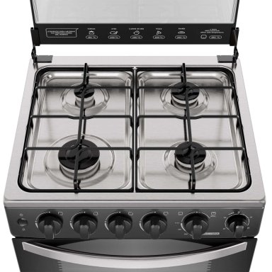 COCINA A GAS 4 PLATOS HORNO VAPOR Y TEMPORIZADOR FM4TPC NEGRA - 5