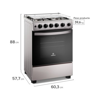 COCINA A GAS 4 PLATOS HORNO VAPOR Y TEMPORIZADOR FM4TSC SILVER - 2