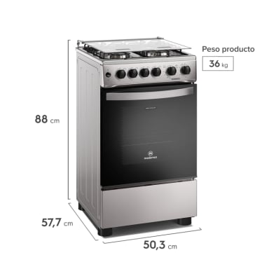 COCINA A GAS 4 PLATOS HORNO VAPOR Y GRILL FM4FSC INOX - 6