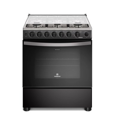 COCINA A GAS 6 PLATOS HORNO VAPOR Y PARRILLA PLETINA FM6SPC NEGRA - 1