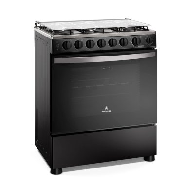 COCINA A GAS 6 PLATOS HORNO VAPOR Y PARRILLA PLETINA FM6SPC NEGRA - 4