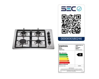 ENCIMERA A GAS 4 PLATOS ENCENDIDO AUTOMATICO KM4CX INOX - 11