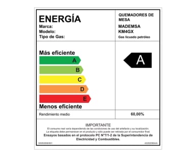 ENCIMERA A GAS 4 PLATOS ENCENDIDO AUTOMATICO KM4GX INOX - 3