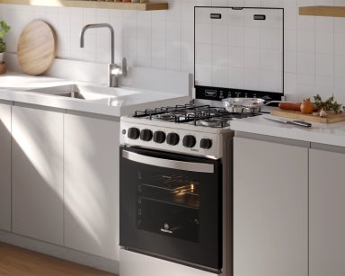 COCINA A GAS 4 PLATOS HORNO VAPOR Y TRIPLE LLAMA FM4SSC INOX - 10