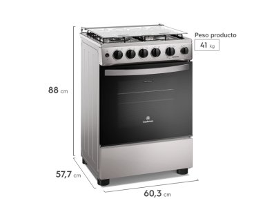 COCINA A GAS 4 PLATOS HORNO VAPOR Y TRIPLE LLAMA FM4SSC INOX - 12