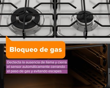 COCINA A GAS 4 PLATOS HORNO VAPOR Y TRIPLE LLAMA FM4SSC INOX - 6