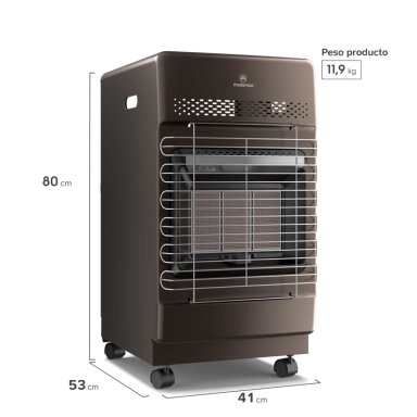 ESTUFA A GAS MADEMSA 11 A 15 KGS 4,2 KW HG15G BRONCE - 2