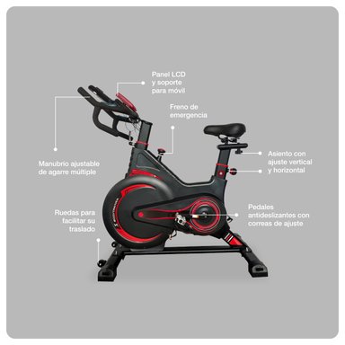 BICICLETA SPINNING MAGNÉTICA 5KG BODYTRAINER MG5 CON SENSOR - 3