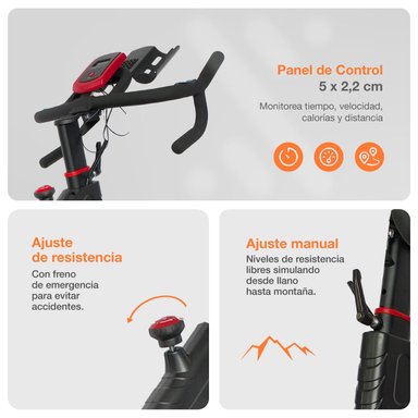 BICICLETA SPINNING MAGNÉTICA 5KG BODYTRAINER MG5 CON SENSOR - 5