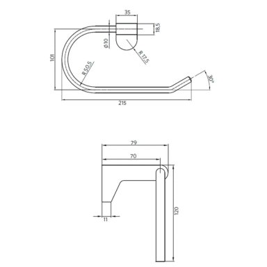 COLGADOR TOALLERO NEGRO MODELO DESSIN - 3