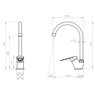 LLAVE PMB GRIFERÍA MONOMANDO LAVAPLATOS VERTICAL CINCINNATI - 2