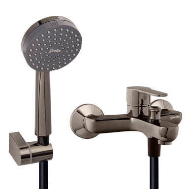 MONOMANDO STRETTO LLAVE GRIFO TINA DUCHA MODELO ARONA NEGRO ONYX - 1