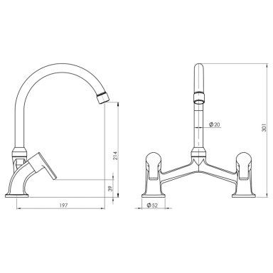 COMBINACIÓN LLAVE STRETTO GRIFO LAVAPLATOS TIPO V BOGEN - 4