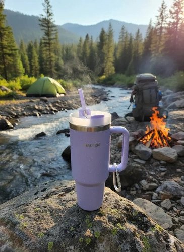 TERMO 1.2 L ACERO INOXIDABLE HALTEN MODELO GRANDE CON TAPA MORADO - 1