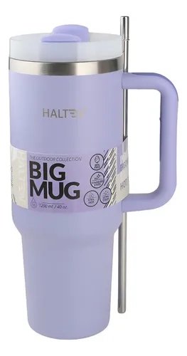 TERMO 1.2 L ACERO INOXIDABLE HALTEN MODELO GRANDE CON TAPA MORADO - 2