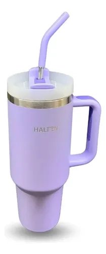 TERMO 1.2 L ACERO INOXIDABLE HALTEN MODELO GRANDE CON TAPA MORADO - 6