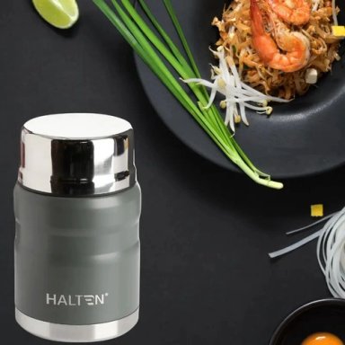 TERMO PARA COMIDA 750 ML ACERO INOXIDABLE HALTEN GRIS - 5