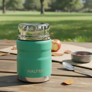 TERMO PARA COMIDA ACERO INOXIDABLE HALTEN OUTDOOR 750 ML VERDE - 1