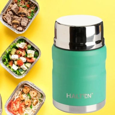 TERMO PARA COMIDA ACERO INOXIDABLE HALTEN OUTDOOR 750 ML VERDE - 5