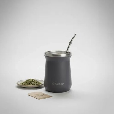 MATERO ACERO INOXIDABLE 300 ML HALTEN GRIS - 2