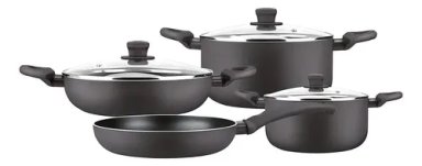 BATERIA DE COCINA ANTIADHERENTE MARMICOC SPRING 7 PIEZAS ALUMINIO NEGRO - 2