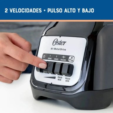 LICUADORA 2 VELOCIDADES 1.5L VIDRIO BASE PLATEADA OSTER 800W PICA HIELO - 3