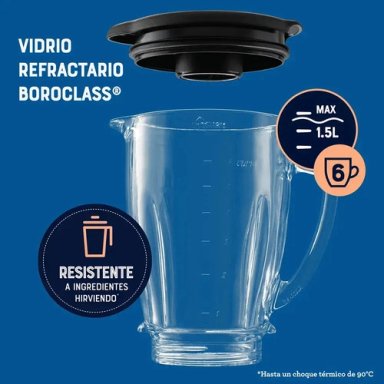LICUADORA 2 VELOCIDADES 1.5L VIDRIO BASE PLATEADA OSTER 800W PICA HIELO - 5