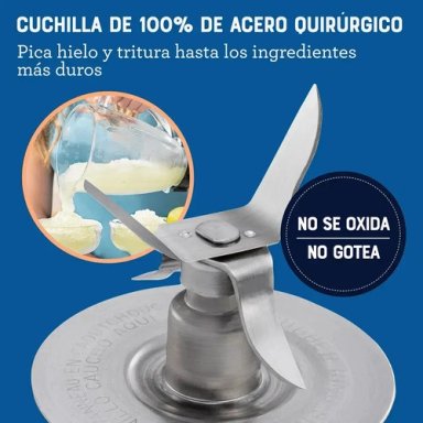 LICUADORA 2 VELOCIDADES 1.5L VIDRIO BASE PLATEADA OSTER 800W PICA HIELO - 6