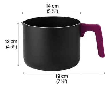 LECHERO ANTIADHERENTE VITTA 14 CM NEGRO MANGO MAGENTA 1.75 L CHERRY - 8