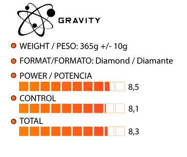 PALA PADEL XFINITY FIBRA DE CARBONO GRAVITY (INCLUYE FUNDA) - 6