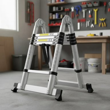 ESCALERA QRUBBER ALUMINIO TELESCÓPICA MULTIUSO 3,2 MTS - 4