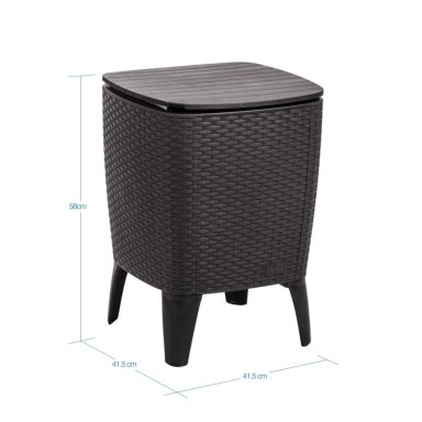 MESA COOLER CAPRI TIPO RATTAN MARRON TERRAZA MQ QRUBBER - 4