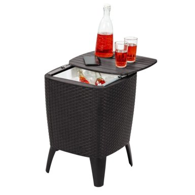 MESA COOLER CAPRI TIPO RATTAN MARRON TERRAZA MQ QRUBBER - 6