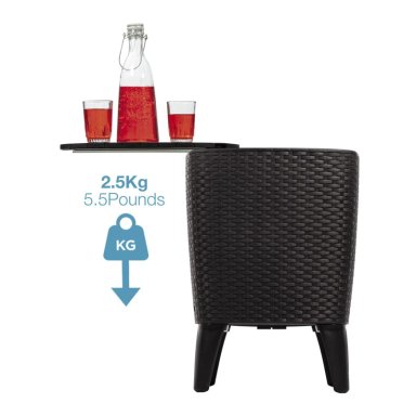 MESA COOLER CAPRI TIPO RATTAN MARRON TERRAZA MQ QRUBBER - 9