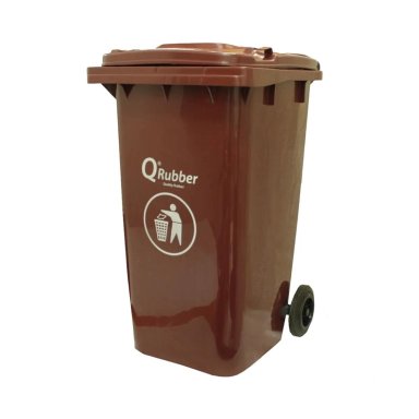 BASURERO QRUBBER CONTENEDOR BASURA 240 L CAFÉ - 1