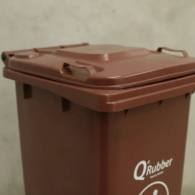 BASURERO QRUBBER CONTENEDOR BASURA 240 L CAFÉ - 4