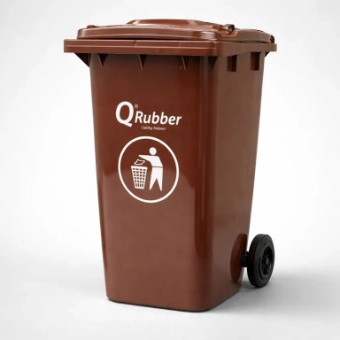 BASURERO QRUBBER CONTENEDOR BASURA 240 L CAFÉ - 5